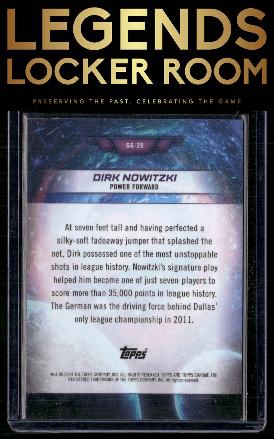 2023-24 Topps Chrome Cosmic #GG-29 Dirk Nowitzki Galaxy Greats