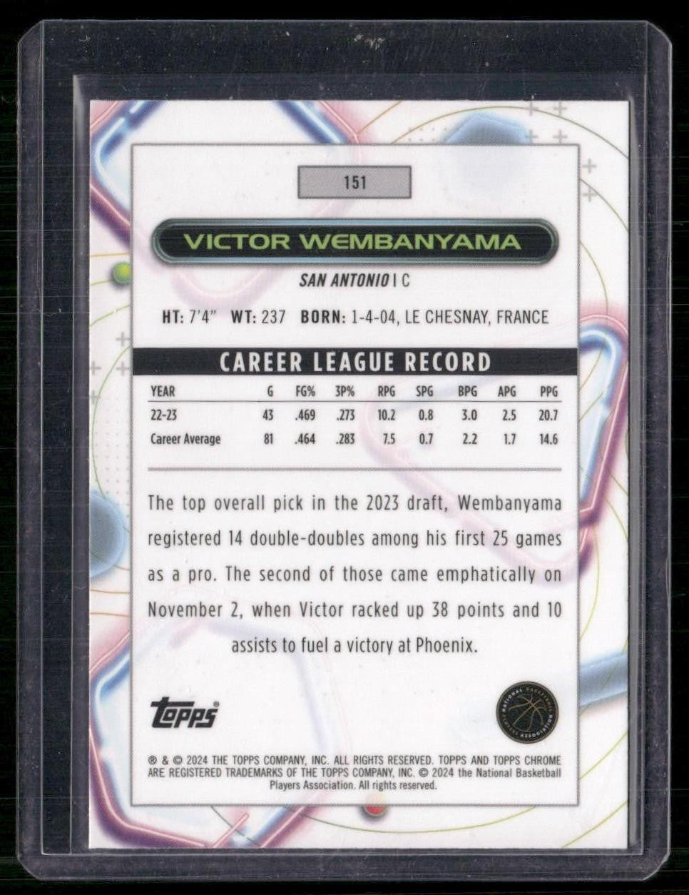 2023-24 Topps Chrome Cosmic #151 Victor Wembanyama