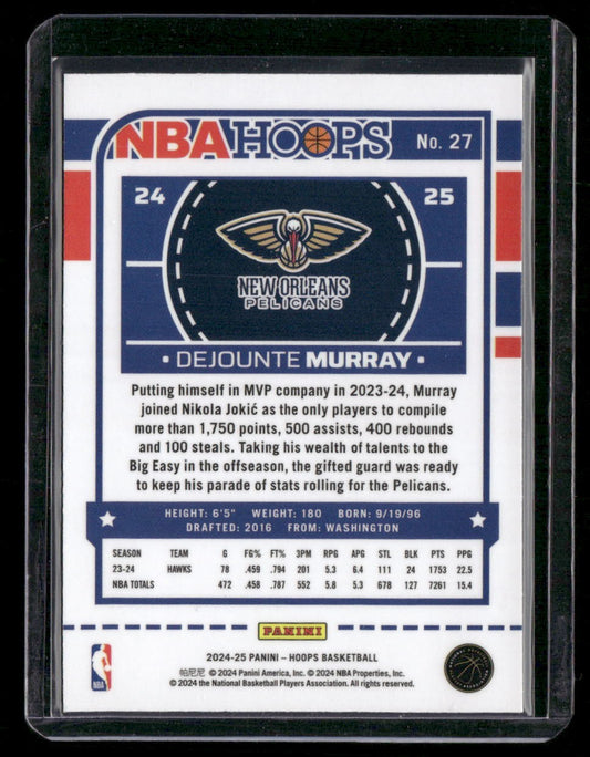 2024-25 Hoops #27 Dejounte Murray Premium Prizms Silver