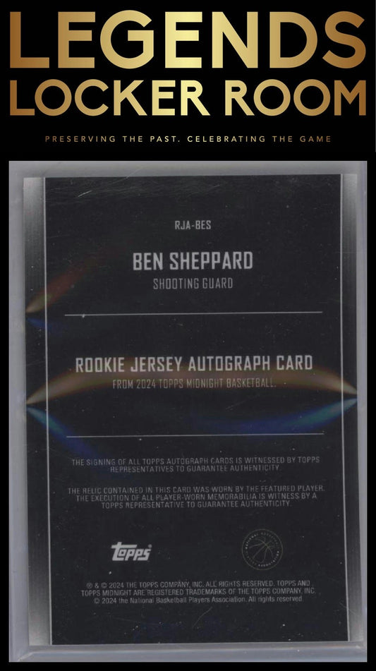 2023-24 Topps Midnight #RJA-BES Ben Sheppard Rookie Jersey Autographs