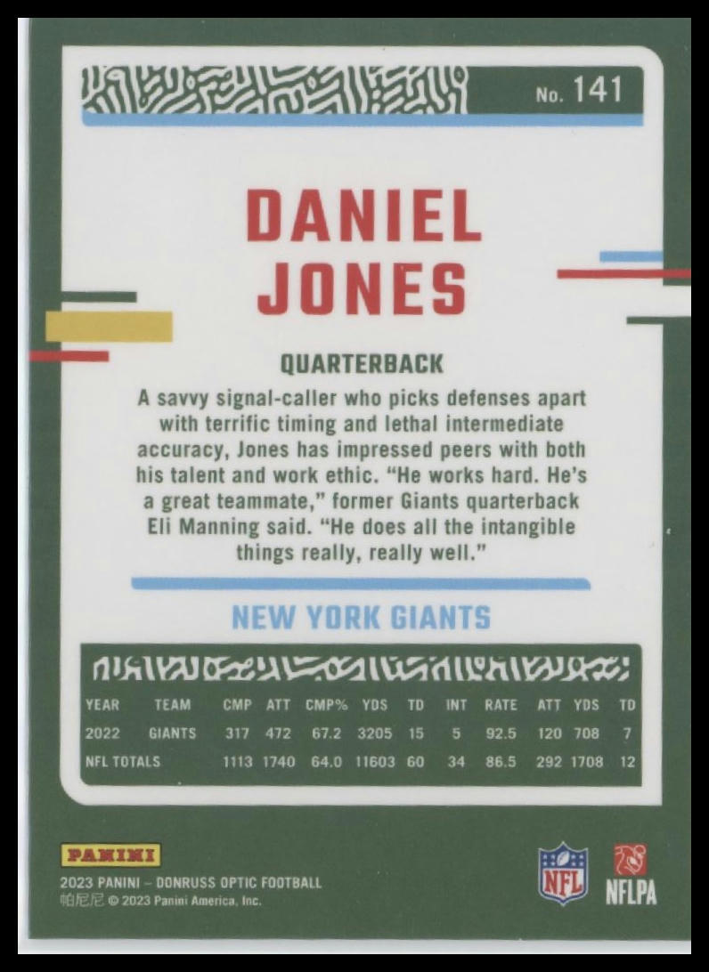 2023 Donruss Optic #141 Daniel Jones