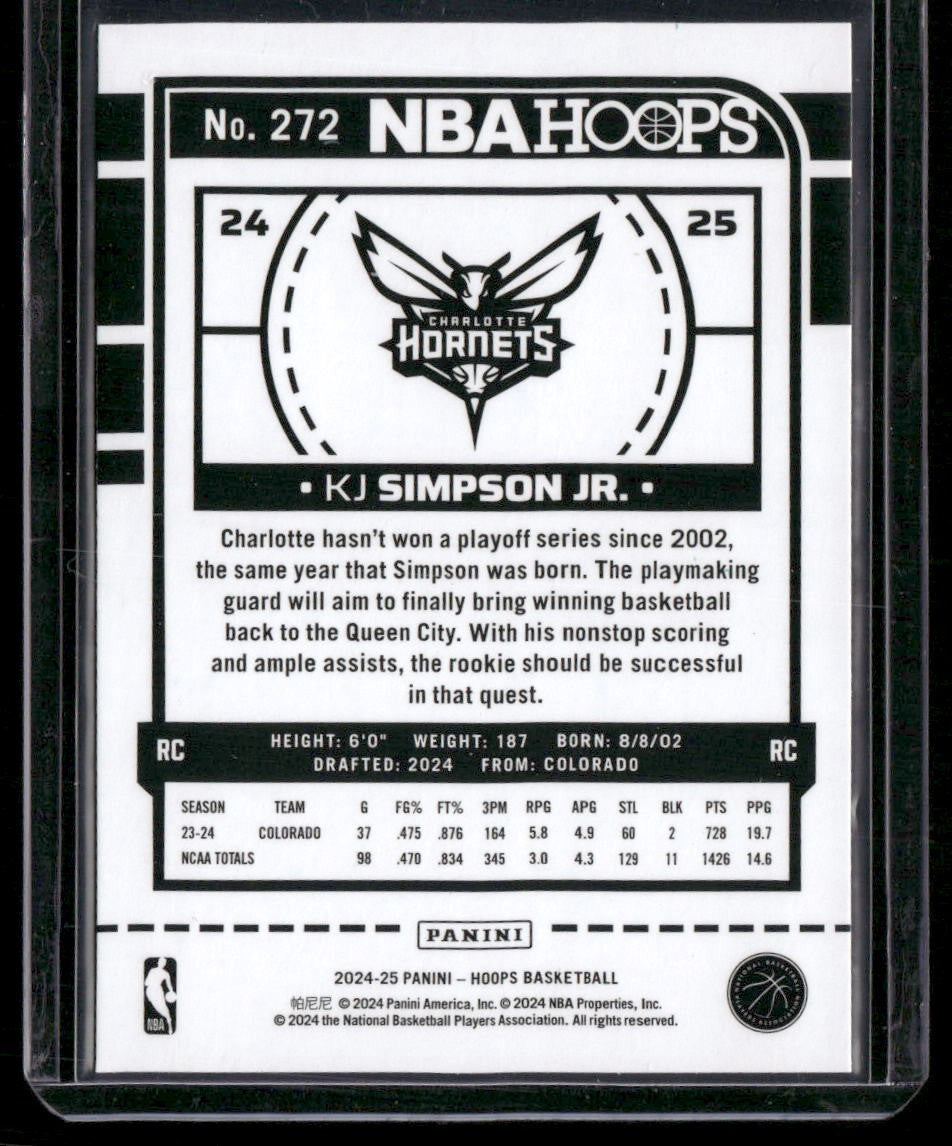 2024-25 Hoops #272 KJ Simpson Jr. Impulse