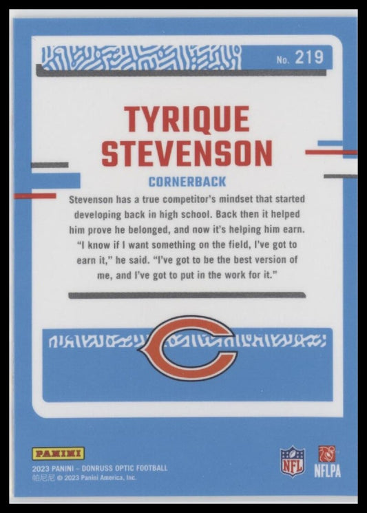 2023 Donruss Optic #219 Tyrique Stevenson