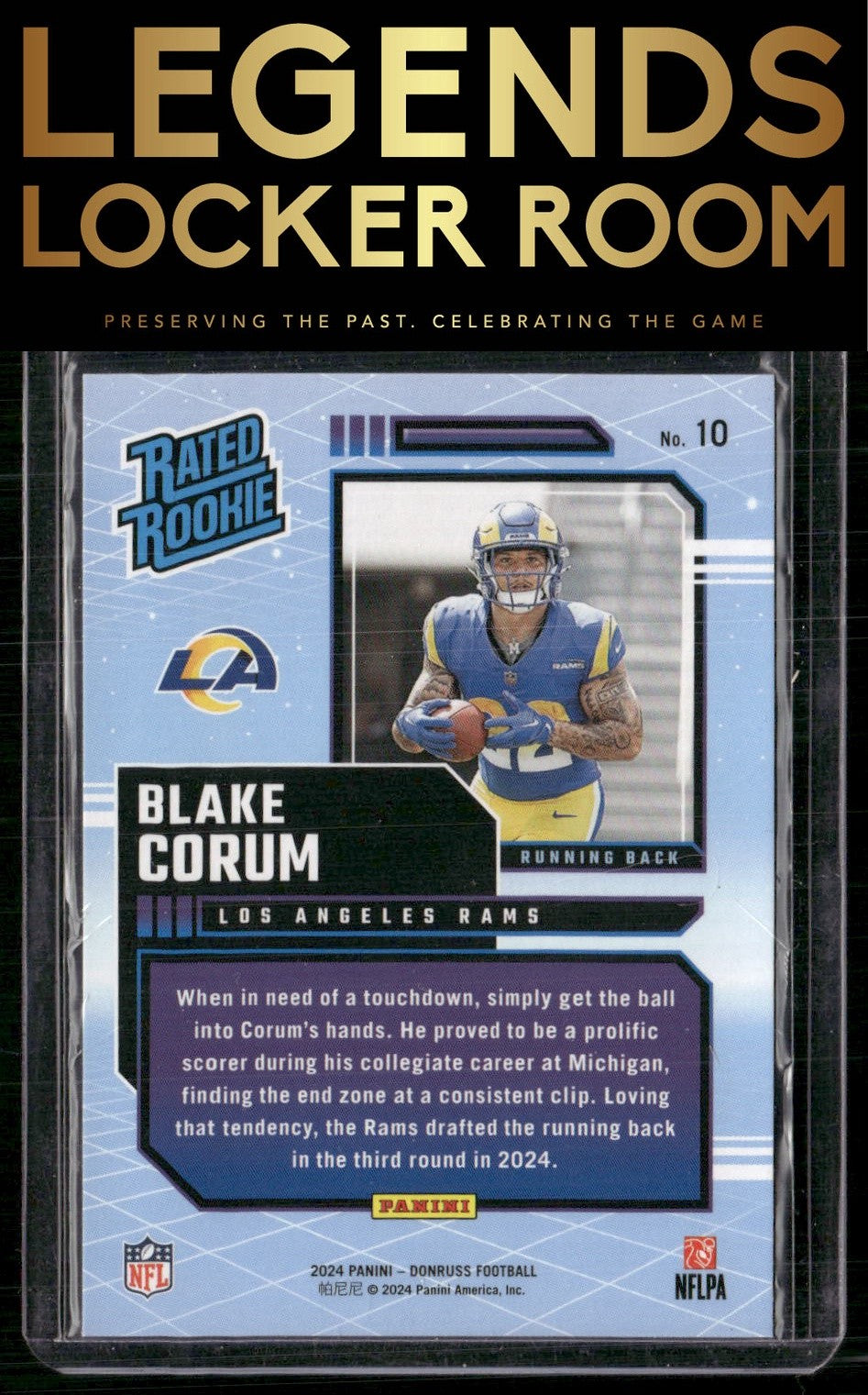 2024 Donruss #10 Blake Corum Rated Rookies Retro