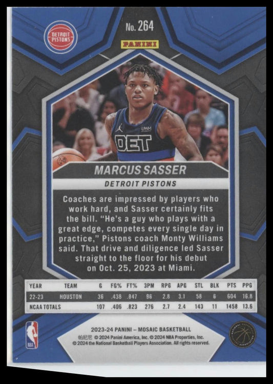 2023-24 Panini Mosaic #264 Marcus Sasser NBA Debut