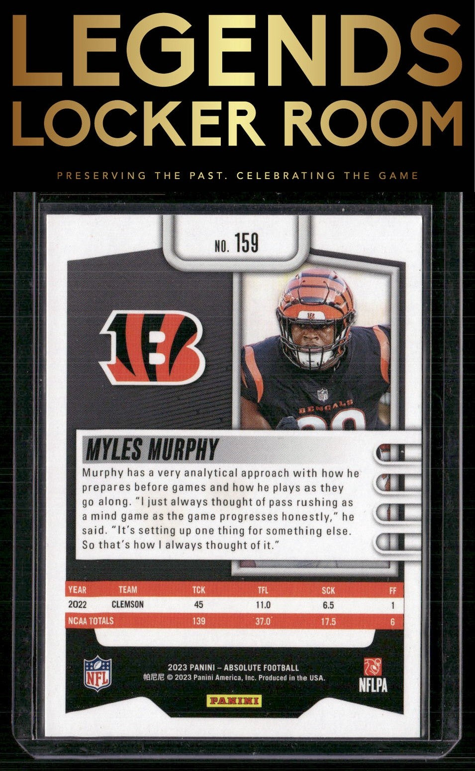 2023 Panini Absolute #159 Myles Murphy Retail
