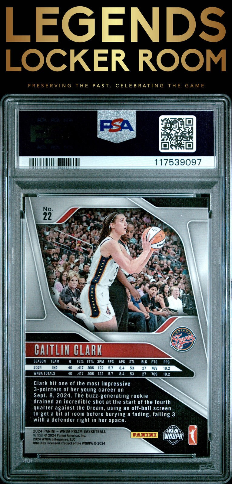 2024 Panini Prizm Wnba #22 Caitlin Clark PSA 8