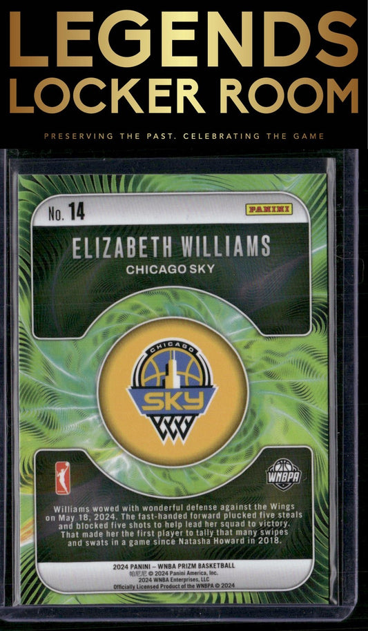 2024 Panini Prizm WNBA #14 Elizabeth Williams Fractal