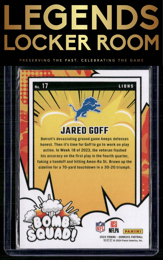 2024 Donruss #17 Jared Goff Bomb Squad