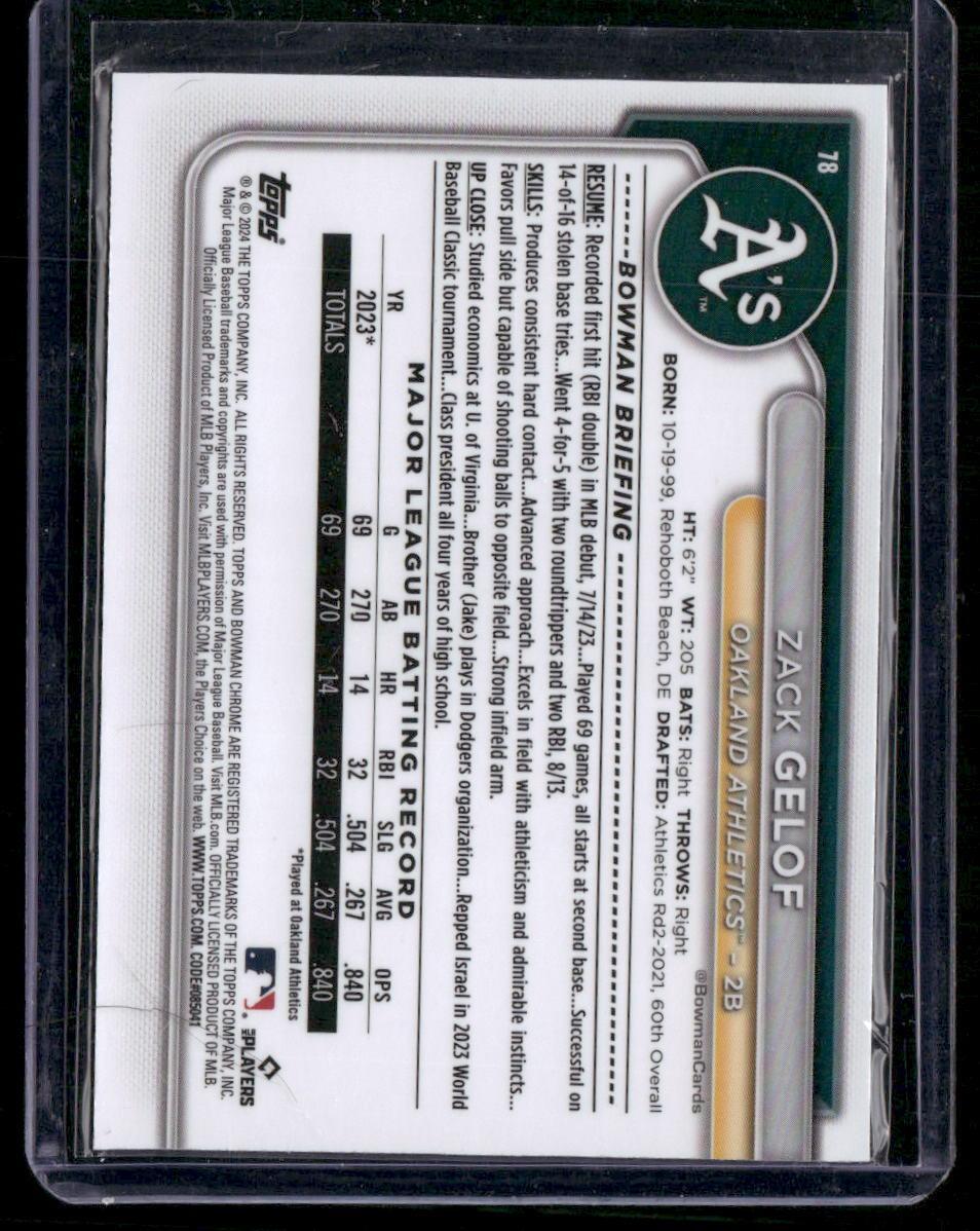 2024 Bowman Chrome #78 Zack Gelof