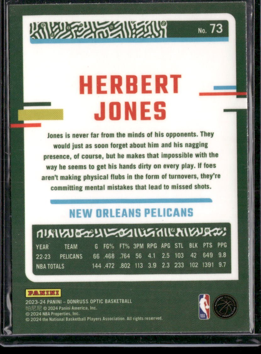 2023-24 Donruss Optic #73 Herbert Jones