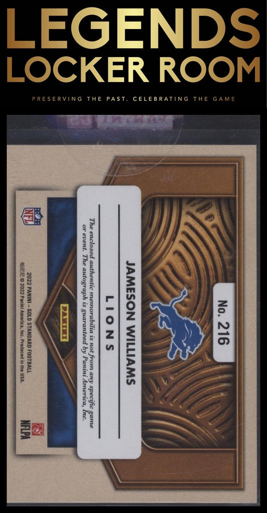 2022 Panini Gold Standard #216 Jameson Williams Auto Panini Sealed #/199