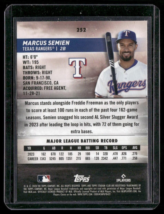 2024 Stadium Club #252 Marcus Semien Red Foil
