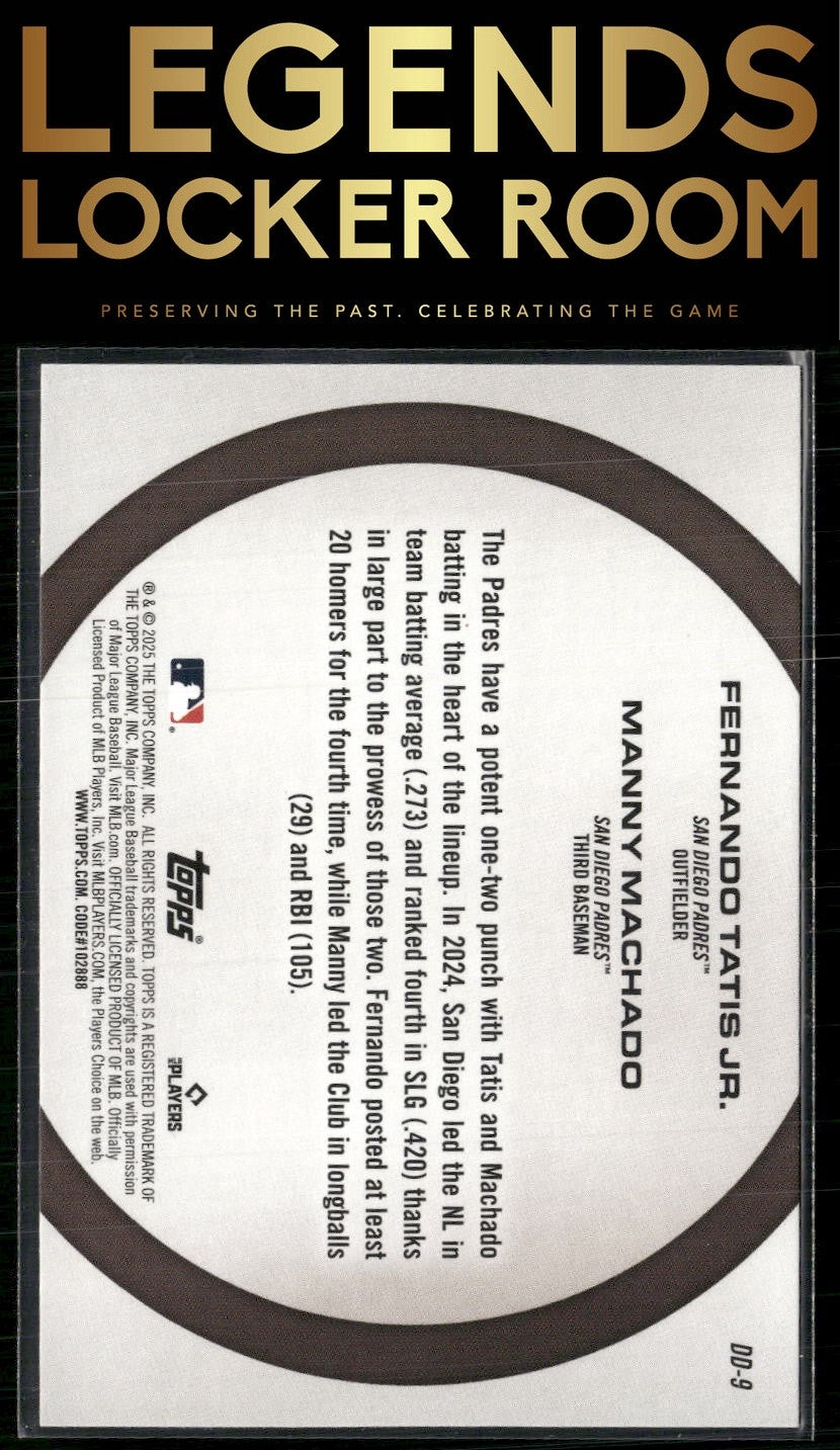 2025 Topps #DD-9 Fernando Tatis Jr. / Manny Machado Dynamic Duos