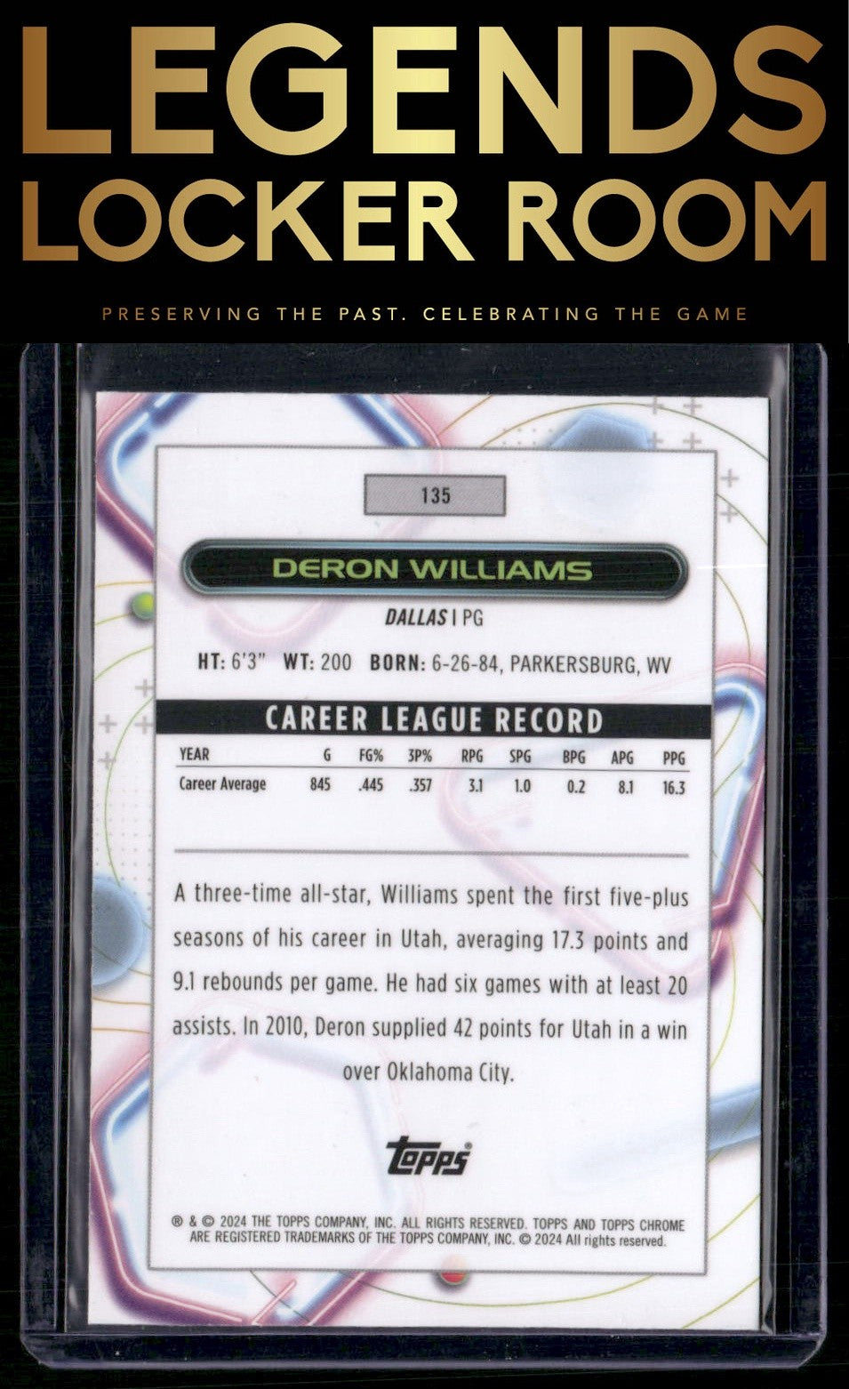 2023-24 Topps Chrome Cosmic #135 Deron Williams