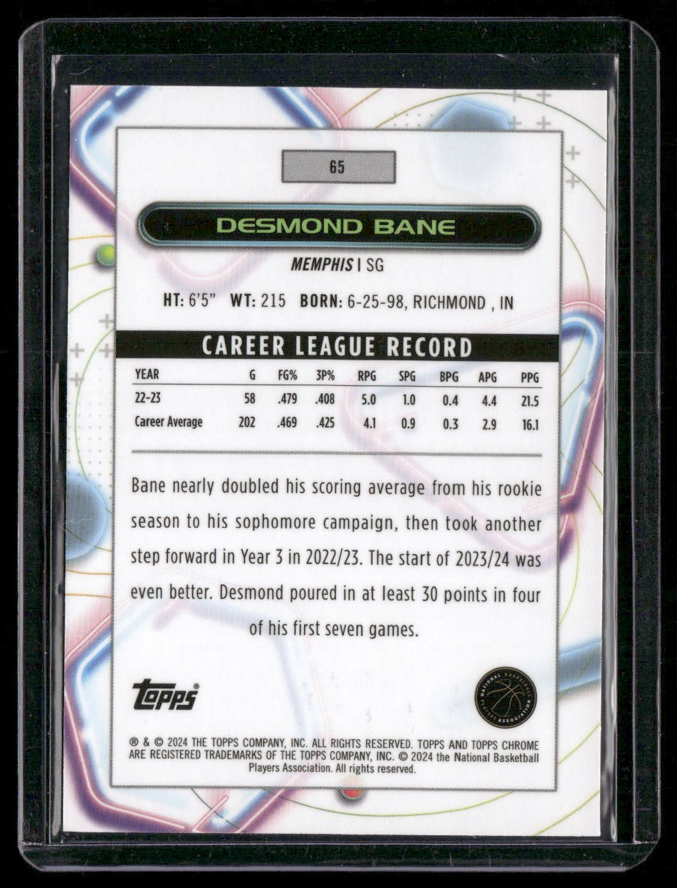 2023-24 Topps Chrome Cosmic #65 Desmond Bane