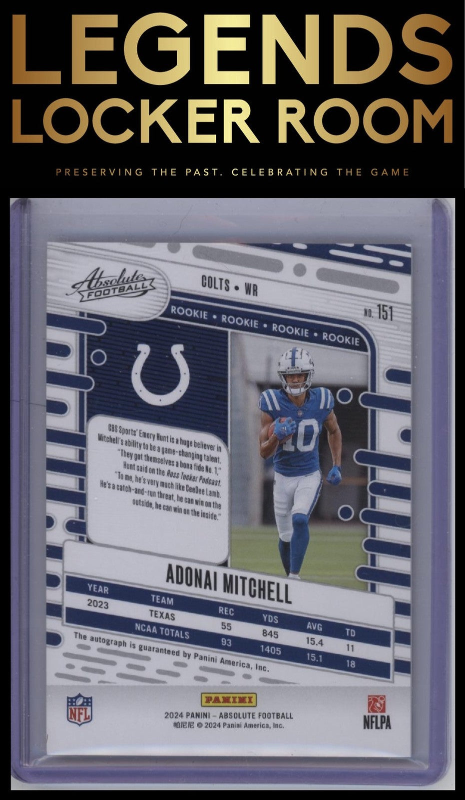 2024 Panini Absolute #151 Adonai Mitchell Signature Rookies Spectrum Red #/100