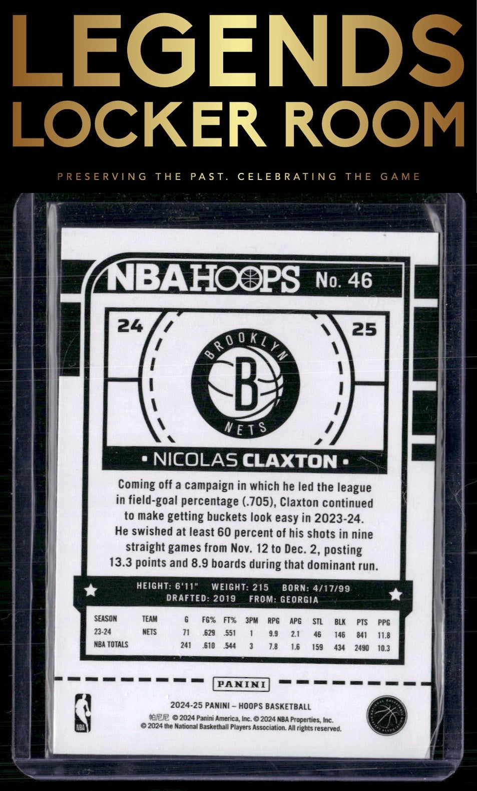 2024-25 Hoops #46 Nicolas Claxton