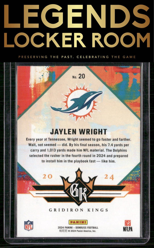 2024 Donruss #20 Jaylen Wright Rookie Gridiron Kings