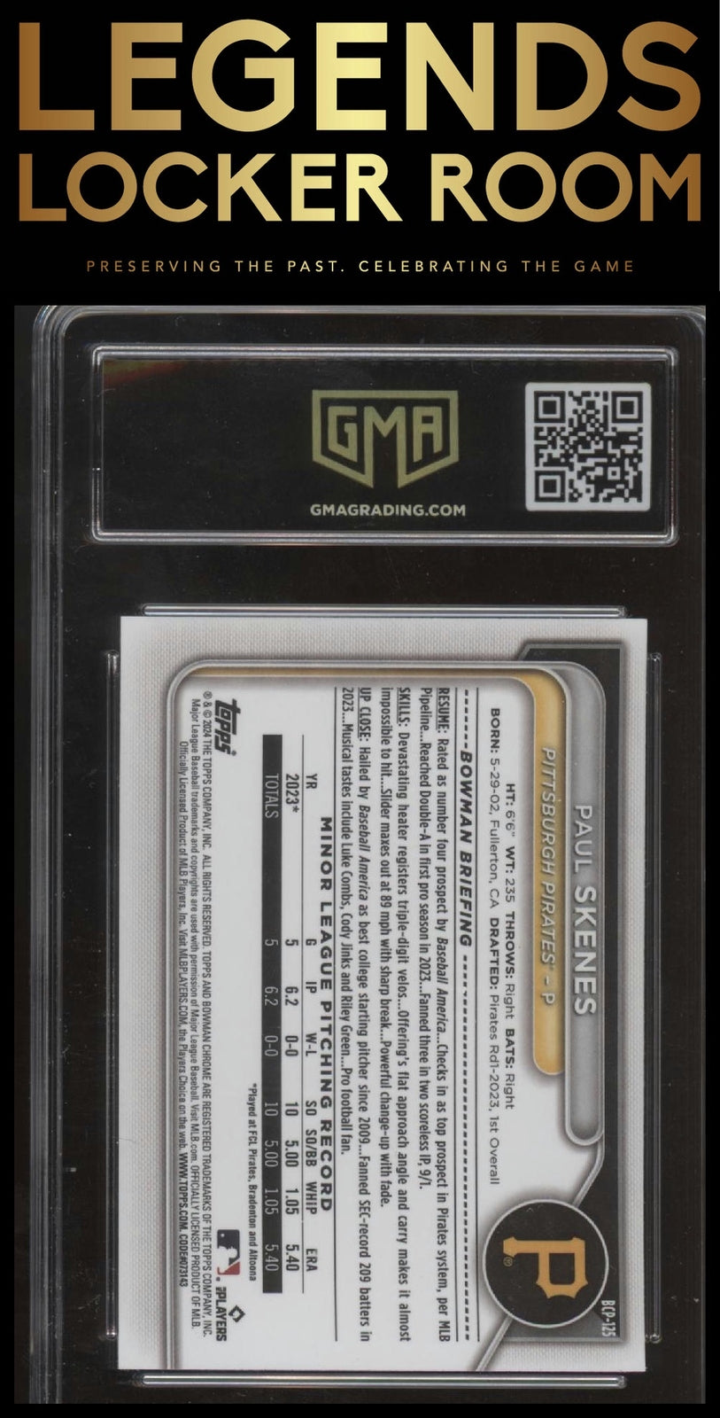 2024 Bowman #BCP-125 Paul Skenes Chrome