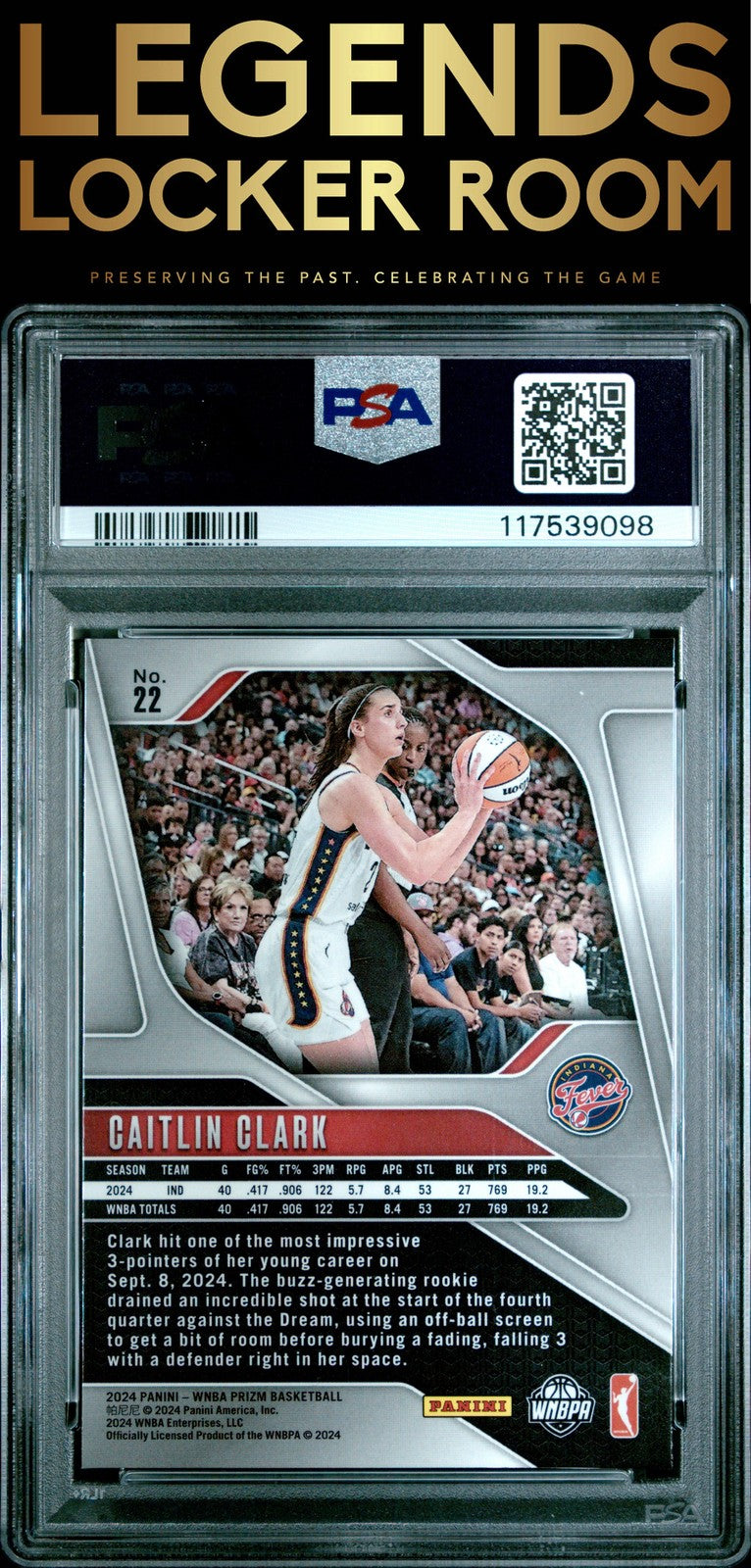 2024 Panini Prizm Wnba #22 Caitlin Clark PSA 9
