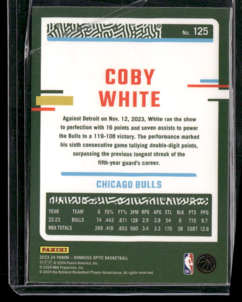 2023-24 Donruss Optic #125 Coby White