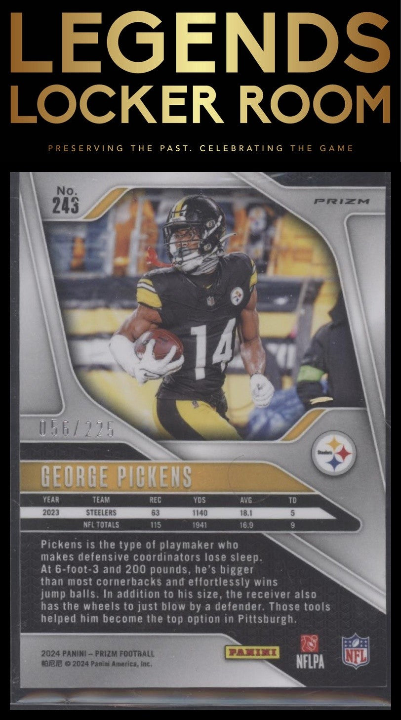 2024 Panini Prizm #243 George Pickens Purple Ice #/225