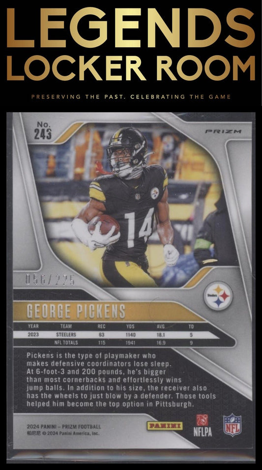 2024 Panini Prizm #243 George Pickens Purple Ice #/225