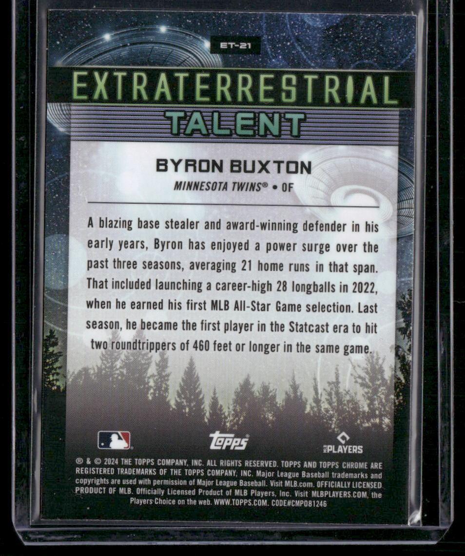 2024 Topps Chrome Cosmic #ET-21 Byron Buxton Extraterrestrial Talent