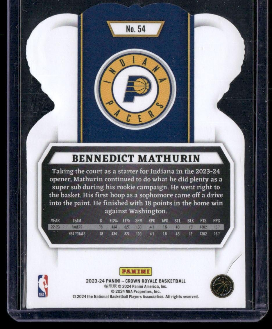 2023-24 Panini Crown Royale #54 Bennedict Mathurin