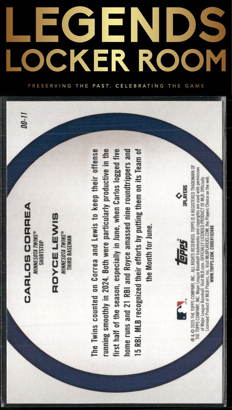 2025 Topps #DD-11 Carlos Correa / Royce Lewis Dynamic Duos