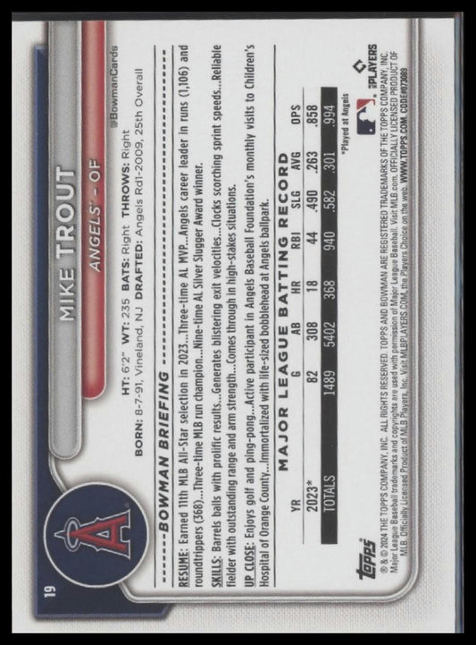 2024 Bowman #19 Mike Trout