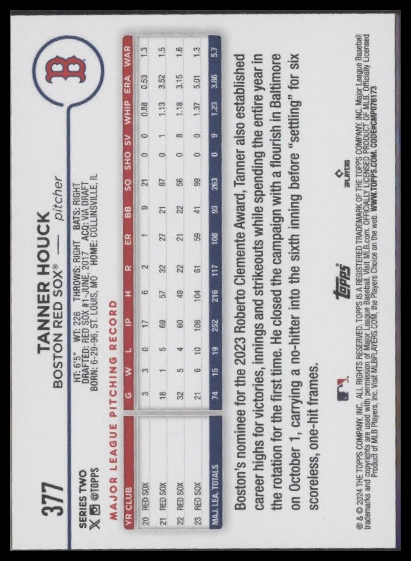 2024 Topps #377 Tanner Houck