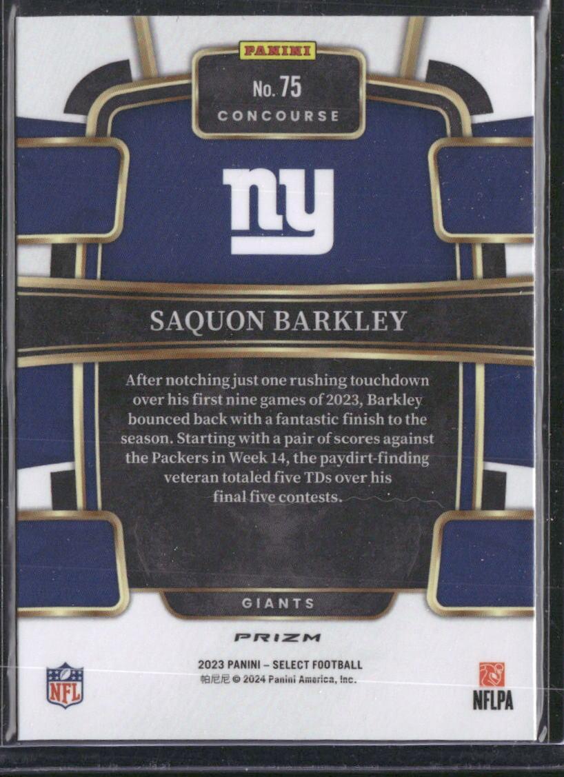 2023 Panini Select #75 Saquon Barkley Silver Prizms