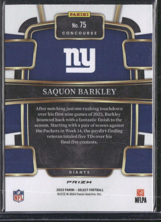 2023 Panini Select #75 Saquon Barkley Silver Prizms
