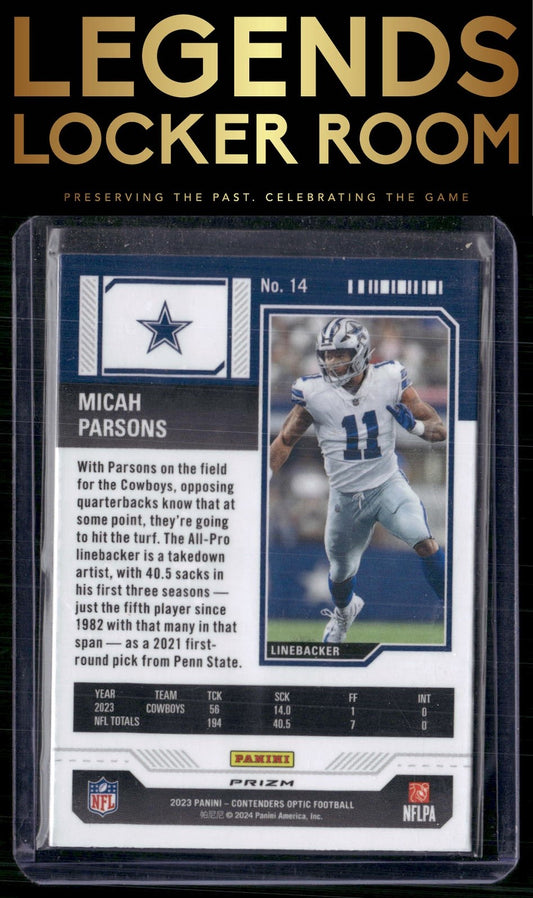 2023 Panini Contenders Optic #14 Micah Parsons
