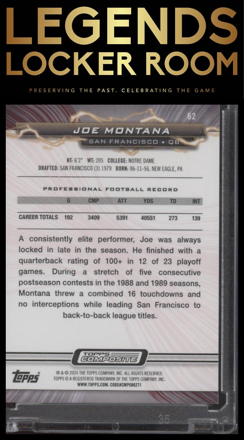 2023 Topps Composite #62 Joe Montana Resurgence Purple Surge #/99