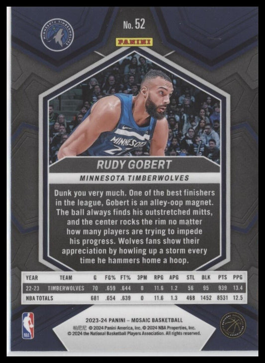 2023-24 Panini Mosaic #52 Rudy Gobert