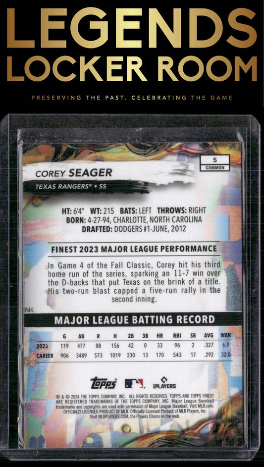 2024 Finest #5 Corey Seager