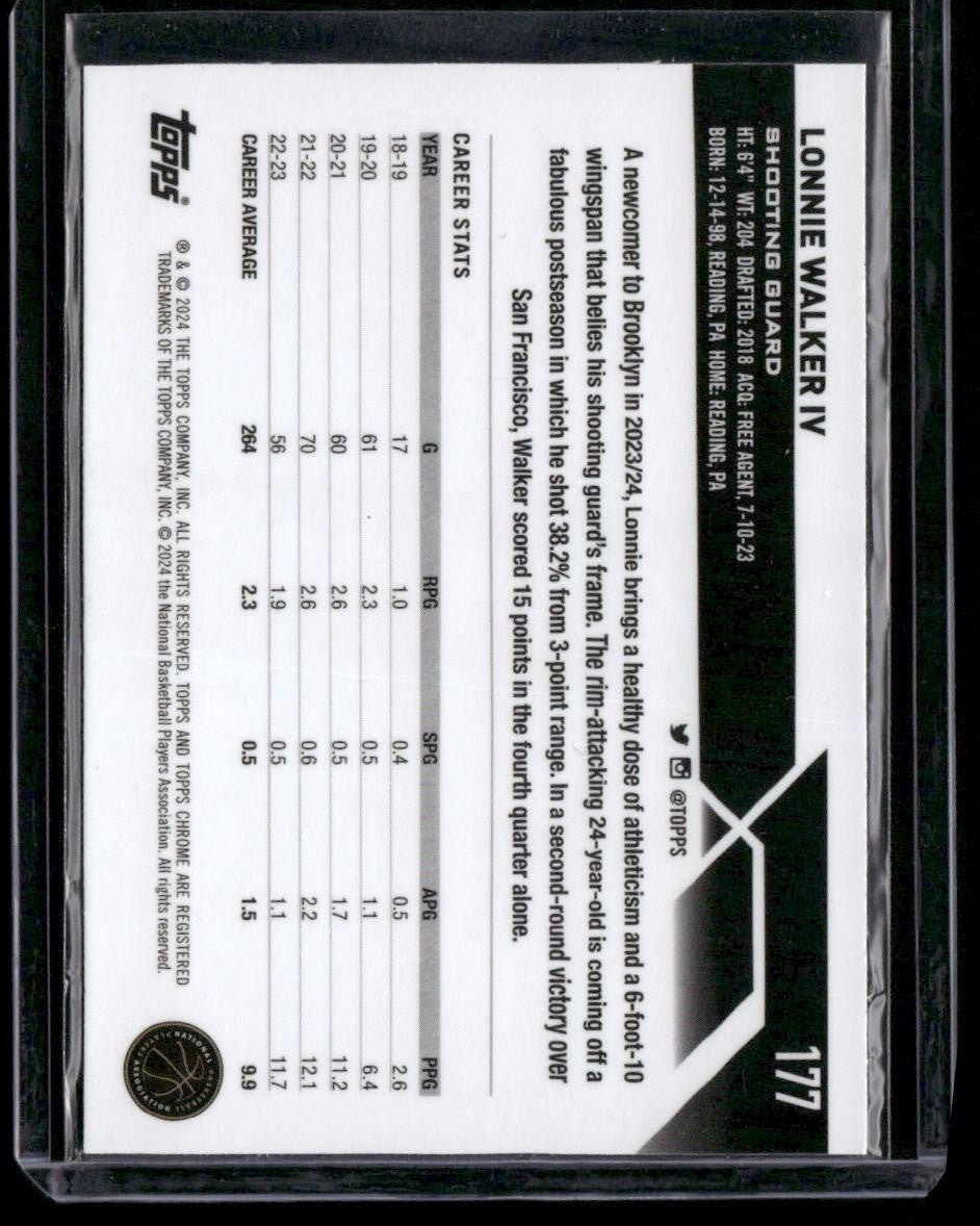 2023-24 Topps Chrome #177 Lonnie Walker IV Negative Refractors