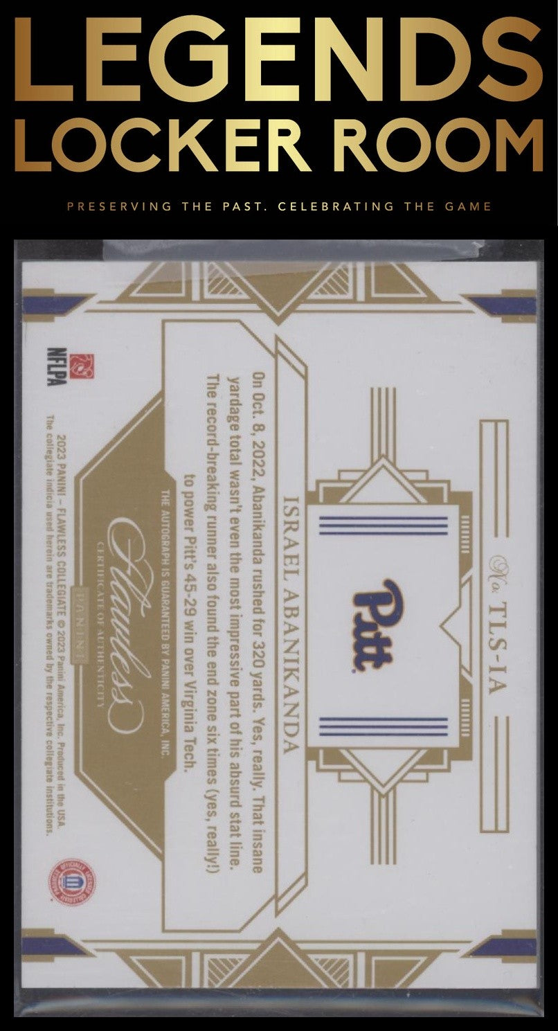 2023 Panini Flawless Collegiate Israel Abanikanda Team Logo Auto Gold /10