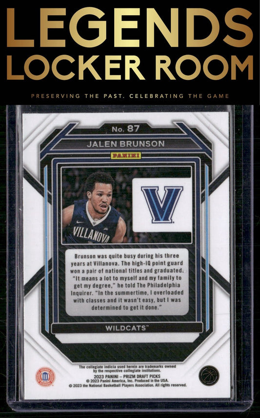 2023 Panini Prizm Draft Picks #87 Jalen Brunson