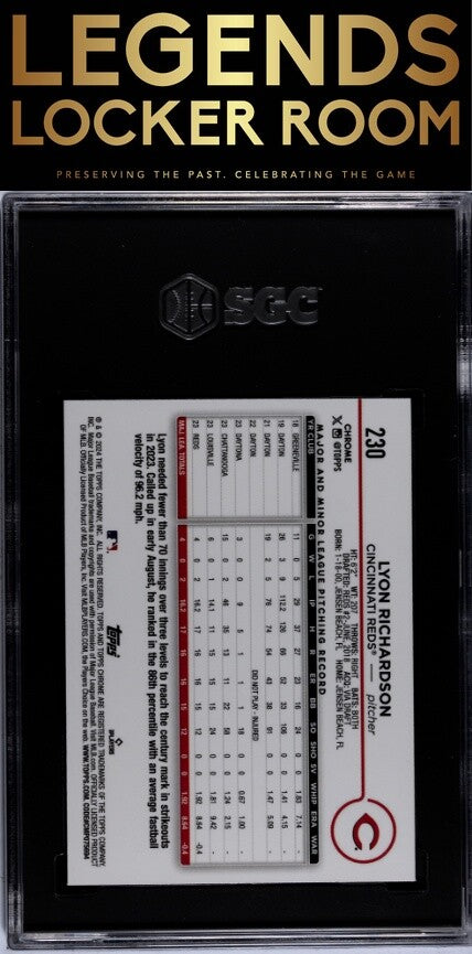 2024 Topps Chrome #230 Lyon Richardson Orange Wave Ref. SGC 10