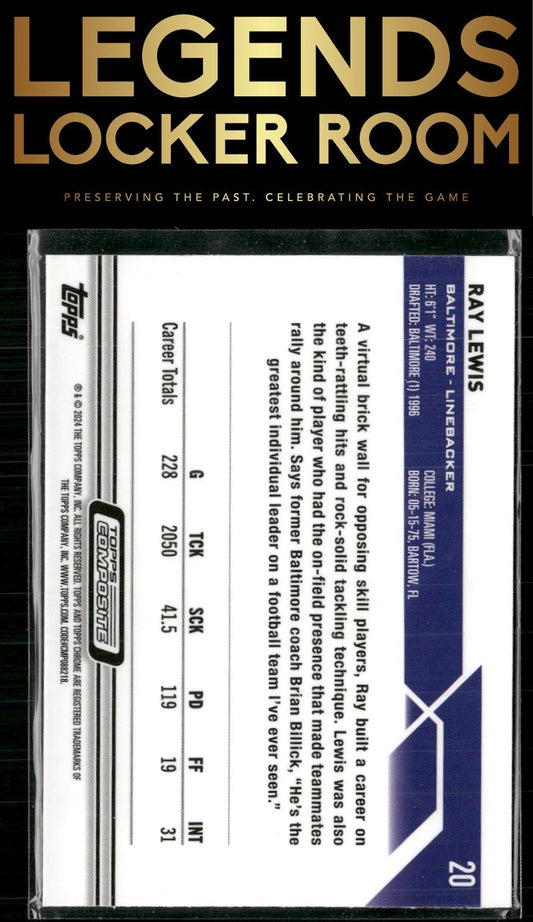 2023 Topps Composite #20 Ray Lewis Topps Chrome Pink Refractor