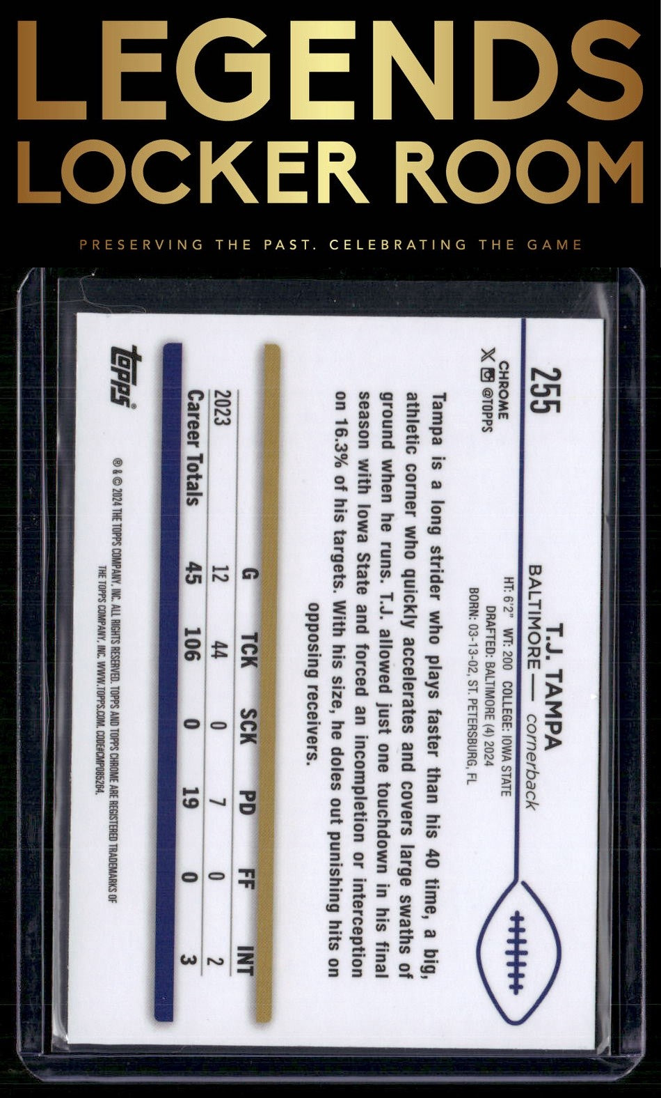 2024 Topps Chrome #255 T.J. Tampa