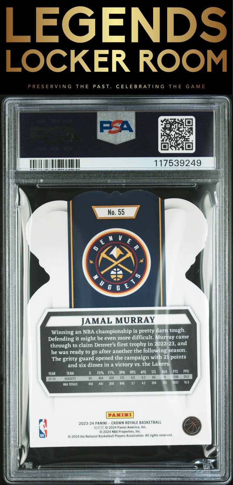 2023 Panini Crown Royale #55 Jamal Murray Silver International PSA 7
