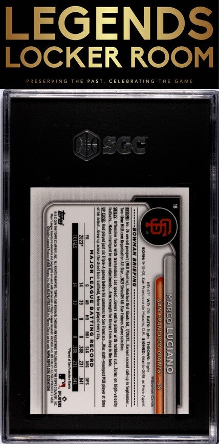 2024 Bowman Mega Box #18 Marco Luciano SGC 10