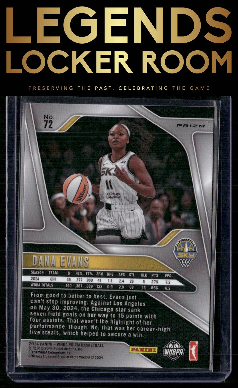 2024 Panini Prizm WNBA #72 Dana Evans Silver Prizms