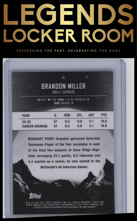 2023-24 Topps Midnight #17 Brandon Miller