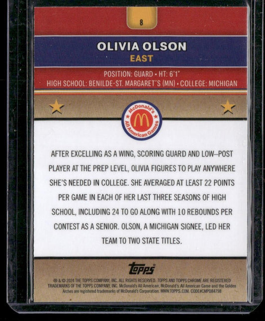 2024 Topps Chrome McDonald's All-American #8 Olivia Olson